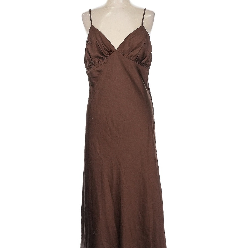ABERCROMBIE brown satin midi length dress!
